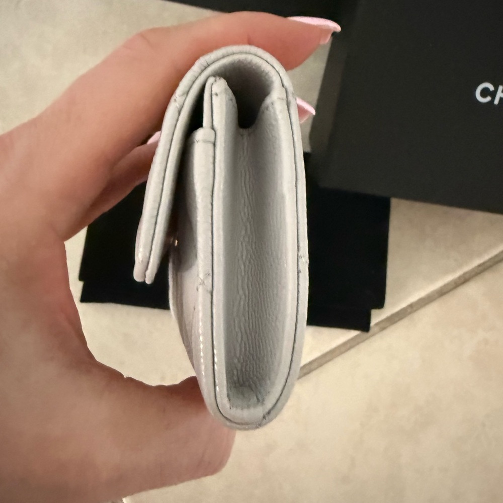 Chanel Gray Gold Quilted Wallet - Picture 3 of 5